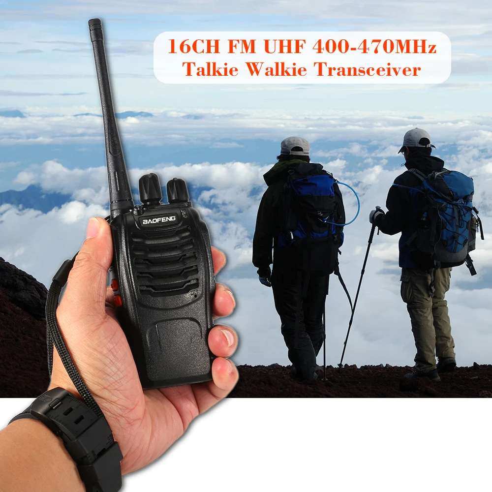 2 шт. BaoFeng BF-888S 16CH FM UHF 400-470 МГц трансивер Радио портативное устройство для переговоров 1500 мАч батарея BF 888S набор рации
