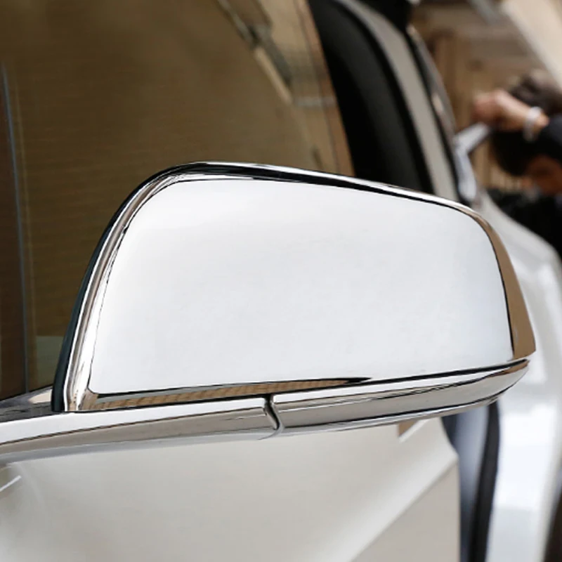 Модификация для Tesla модель X зеркало заднего вида крышка зеркала заднего вида внешняя модификация - Название цвета: ABS Chrome
