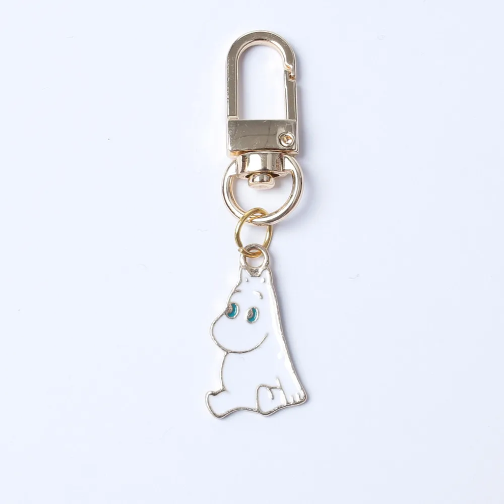 Moomin Mummi брелок мультфильм белый маленький брелок телефон металлический брелок водонепроницаемый 2 см Симпатичный Брелок