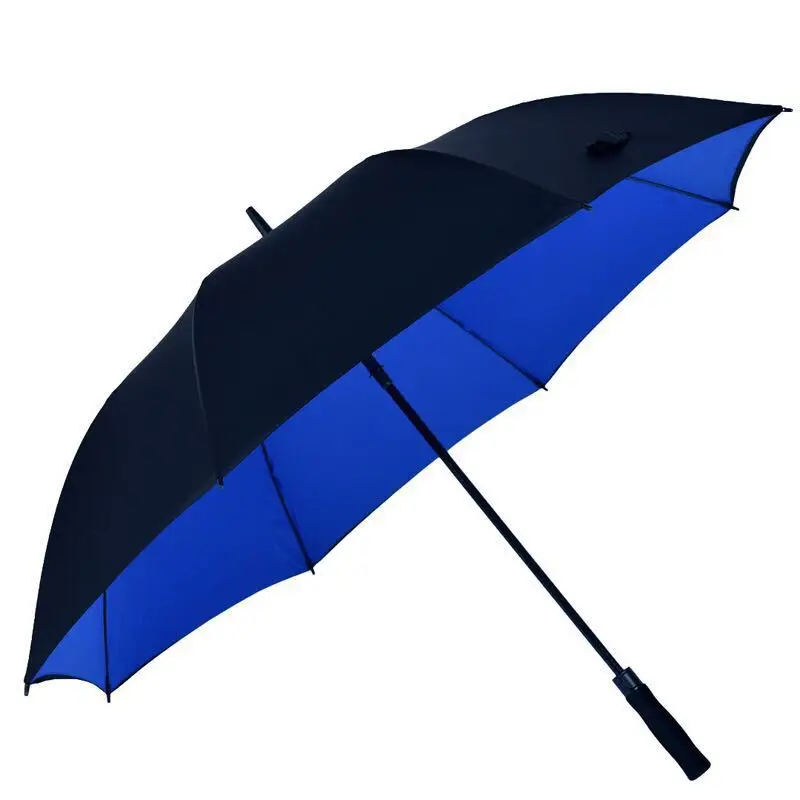 

Chinese Red Straight Pole Long Handle Automatic Golf Umbrella cayi san Parasol Customizable Logo