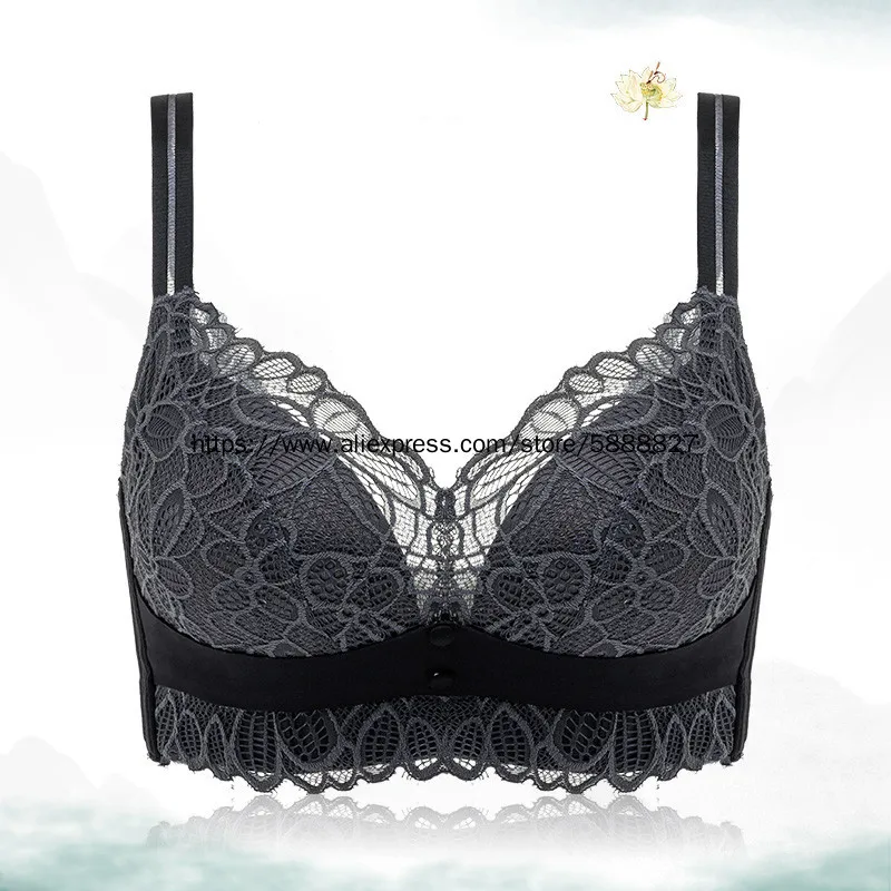 New Fashion Embroidery Lace Wireless Bras for Women Sexy Lingeire Minimizer  Ultra Thin Romantic Ladies Underwear B C D E Cup - AliExpress