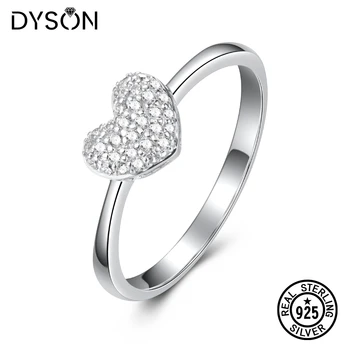 

Dyson 925 Sterling Silver Rings Lovely Romantic Cute Heart Shape Zircon Women's Ring For Girls Gifts 2020 New Fine Jewelry