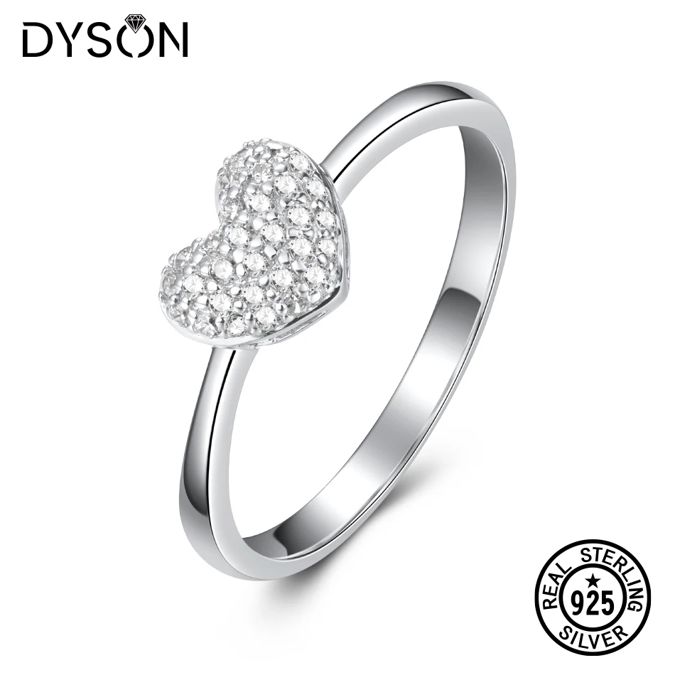 Dyson милое романтическое женское кольцо с цирконием в форме сердца для девочек