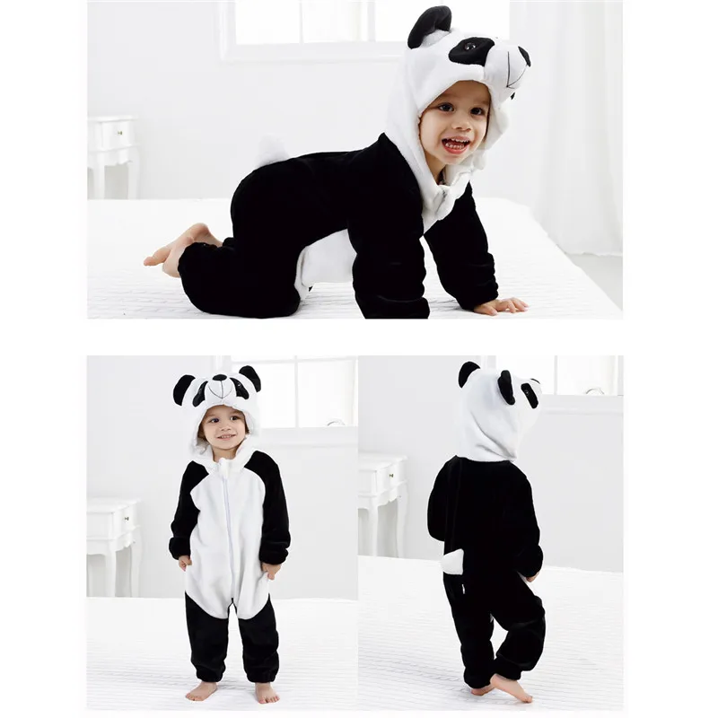 Cute Baby Animal Cosplay Costumes Kids Animals Panda Jumpsuit Hooded Birthday Party Role Play Disfraz for Girl Boy Dress Up