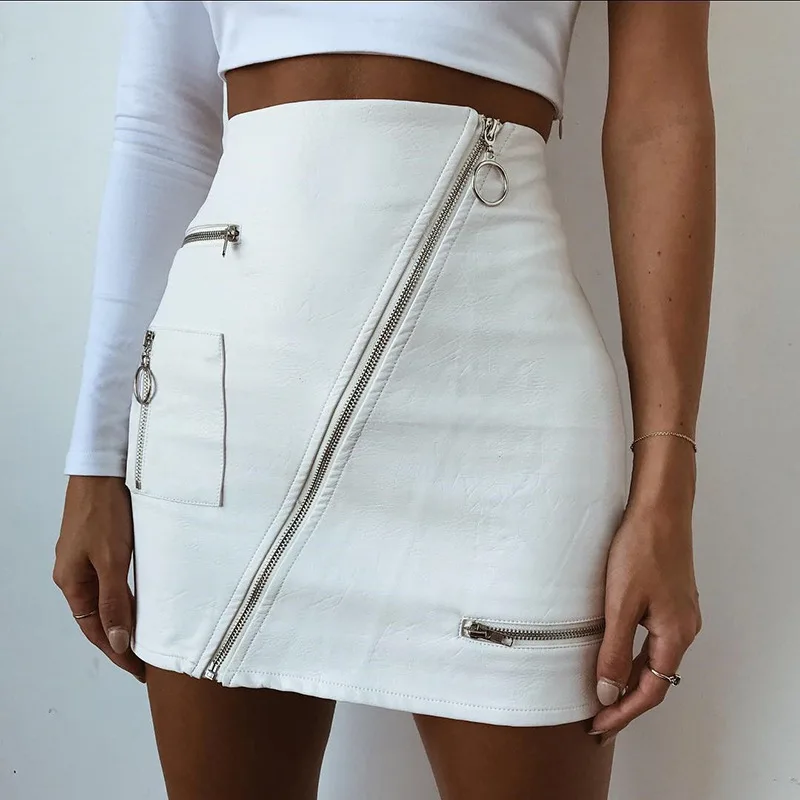 

Ozhouzhan WOMEN'S Dress New Style 2018 Autumn And Winter Skirt Sexy Leather Zipper Sheath Short Skirt AliExpress Hot Selling