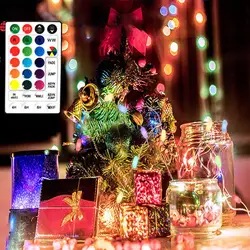 USB String Lights Christmas Decoration Remote Control Wedding Garland Curtain Fairy Lights Room New Year's Decoration Lightings