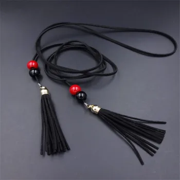 

Waist chain 145cm Beads Tassel Waistband Thin Belt Hot Sale waist rope Women decorated waist Ladies Tassles Belts 1PC