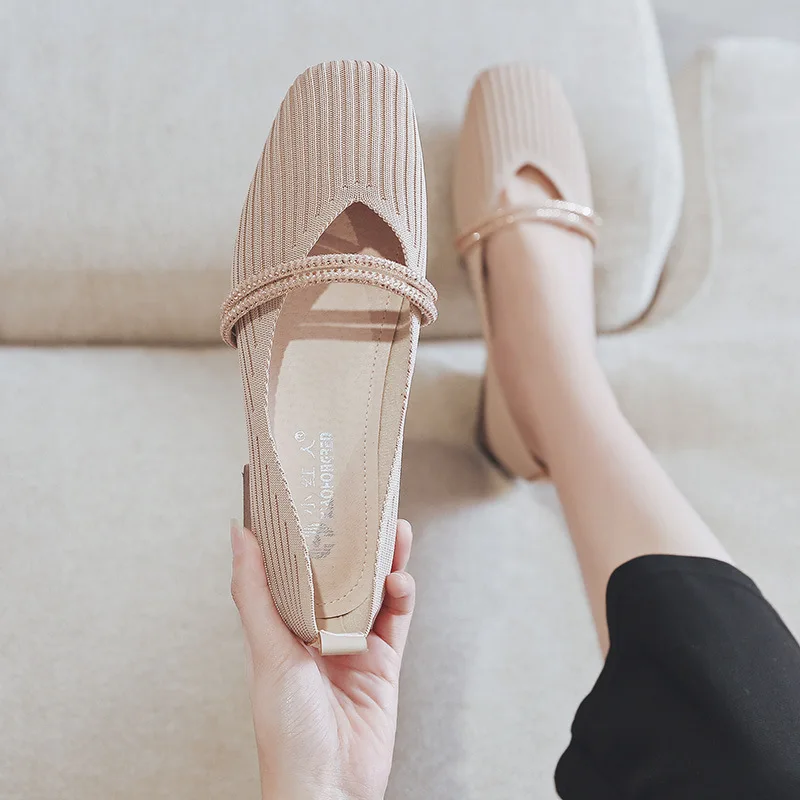 

Red Man Semi-high Heeled Single Shoes Women's 2019 Summer Chunky-Heel Versatile Mary Jane Shoes Women's Vintage Online Celebrity