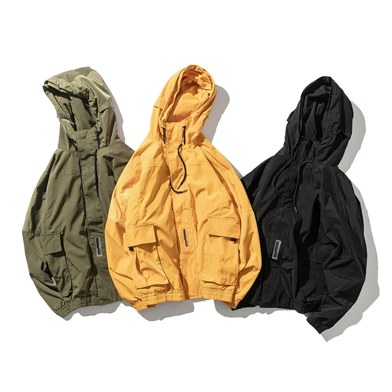 

City Where the Product Japanese-style Men'S Wear Autumn New Style Trend Korean-style Versatile Hooded Casual Thin Jacket Men's