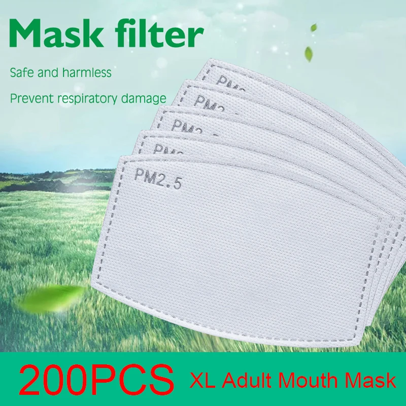 

200PCS /Set 6 Layers PM2.5 Activated Carbon Masks XL Filter for Mouth Mask Filter Protective Filter Media Flu-proof Filter