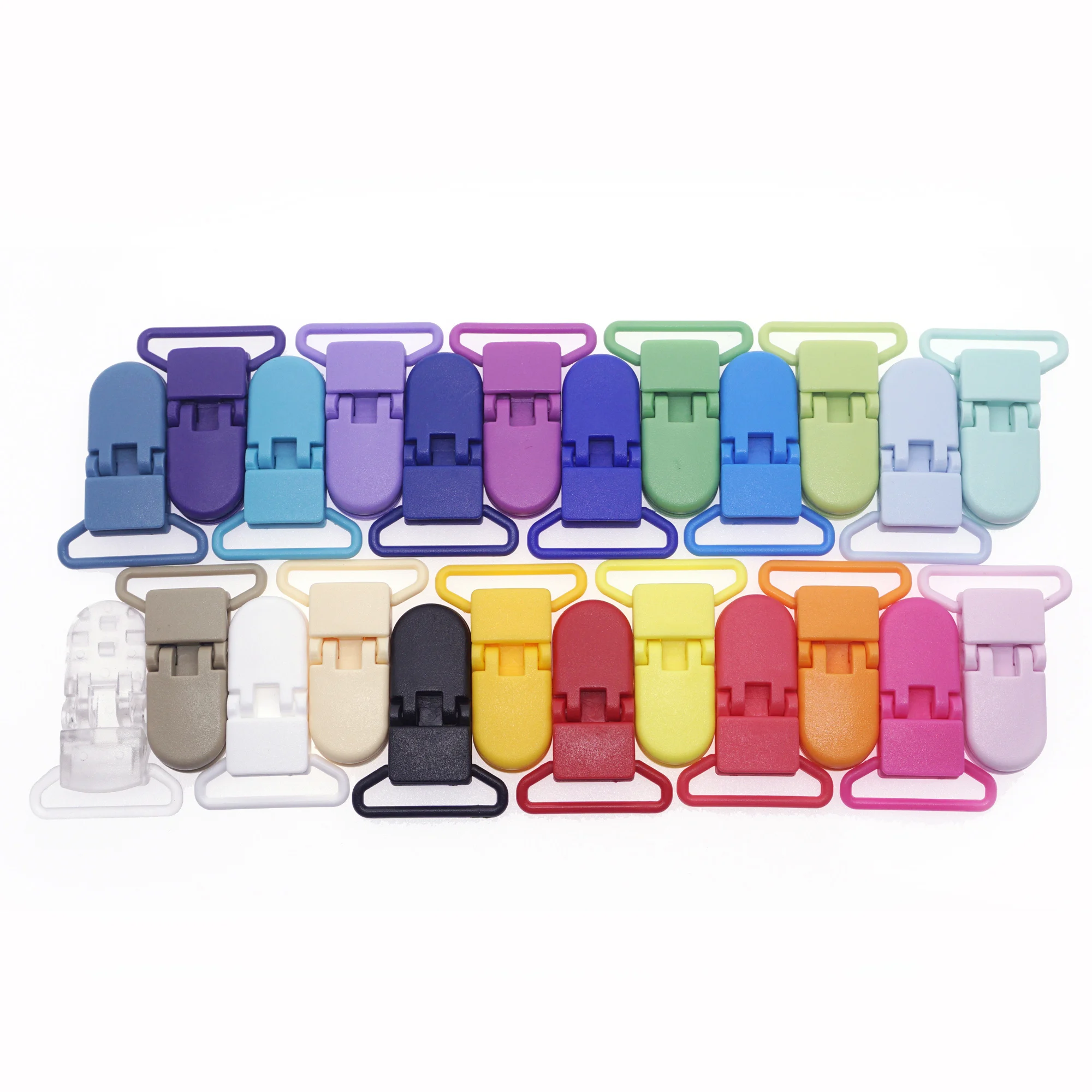 48Pcs Eco-friendly Plastic Baby Pacifier Clips Holder Mix Colors Dummy Soother Bib Suspender Clip Transparent 25MM Free Shipping 3