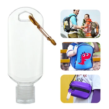 

10Pcs/Lot 50ml Empty Refillable Bottle With Key Ring Travel Transparent Plastic Perfume My Small Hand Sanitizer Bottle
