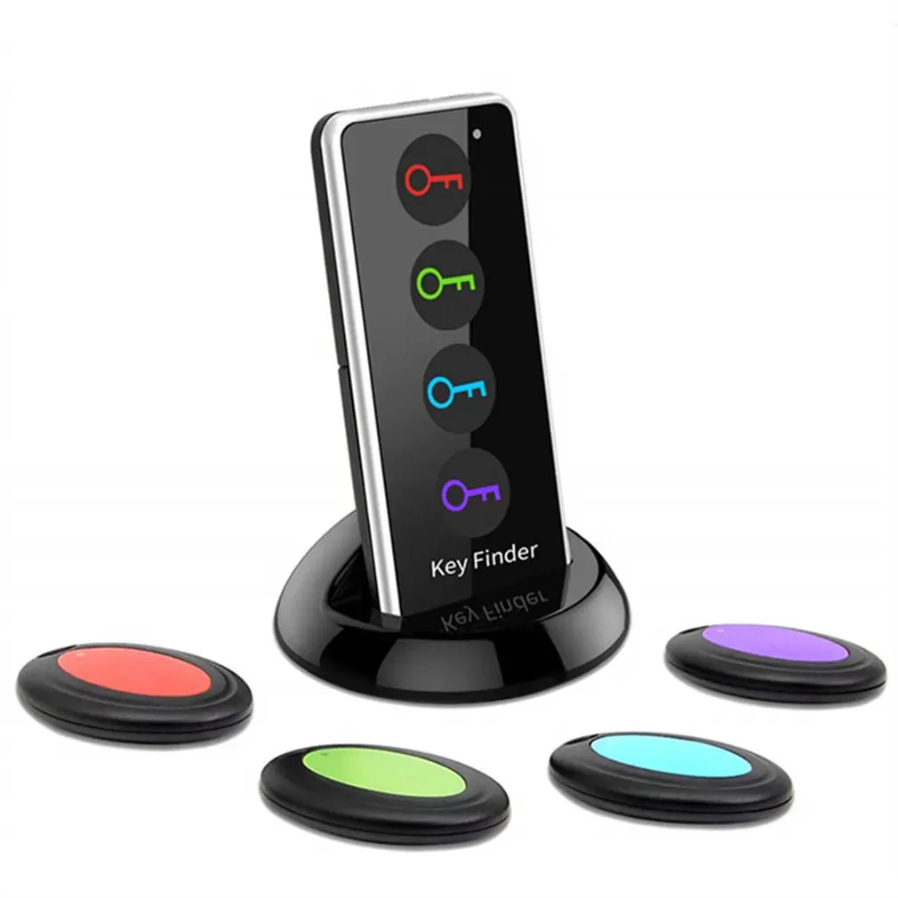 Advanced Wireless Key Finder Remote Key Locator Phone Wallets 4 in 1 Anti-lost with Torch Function 4 Receivers and 1 Dock Adult