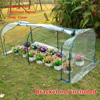 

128X60X58CM Greenhouse Cover Transparent PVC Greenhouse Roll-up zippered door