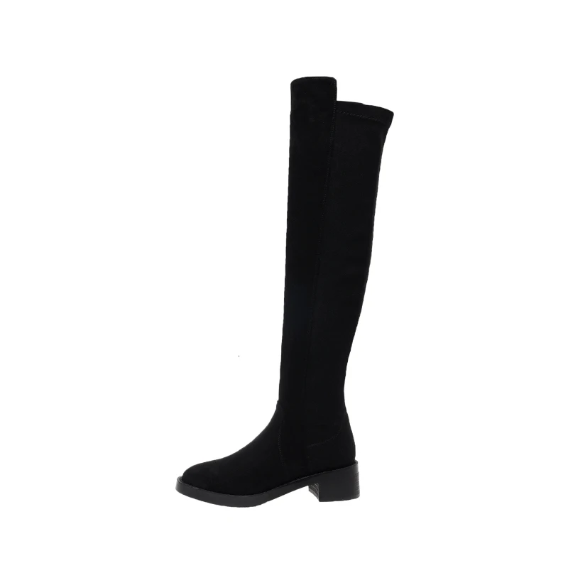 single boot 5 c M BELLECOM/женские ботфорты; коллекция года; высокие эластичные сапоги; увеличивающие рост сапоги из натуральной кожи с высоким голенищем - Цвет: single boot 5 c M