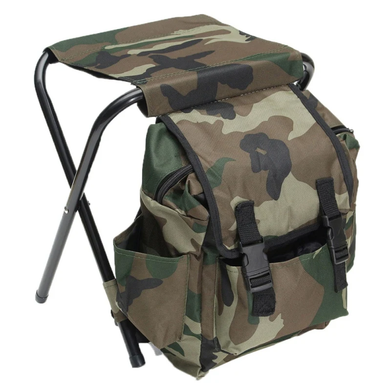 

Foldable Fishing Backpack Chair Camouflage Portable Convenient Wear-resistant Outdoor Tools Hunting Climbing Equipment