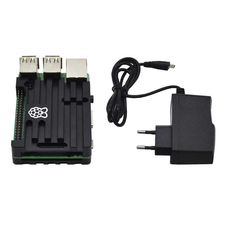 Raspberry Pi 3 Model B+(плюс) плата+ алюминиевый корпус с ЧПУ+ адаптер питания 5V 2.5A с Wifi и комплект bluetooth