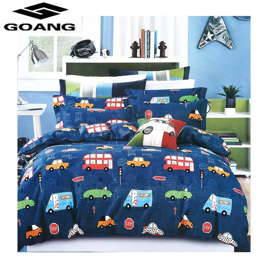 

GOANG 3d bedding sets bed sheet duvet cover and pillowcase Home textiles 3d digital printing Cartoon car 100% Superfine fiber