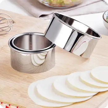 

3Pcs/Set Round Dumplings Wrappers Molds Pastry Dough Cutting Tool Stainless Steel Dumplings Cutter Portable Kitchen Gadgets