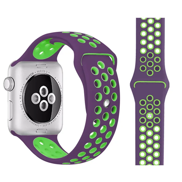 Новинка, браслет для Apple Watch 4, 5, 3, 2, 1, 42 мм, 38 мм, 40 мм, 44 мм, 36 цветов, силиконовый ремешок для iwatch sports series 5, 4 - Цвет ремешка: 17ZPL