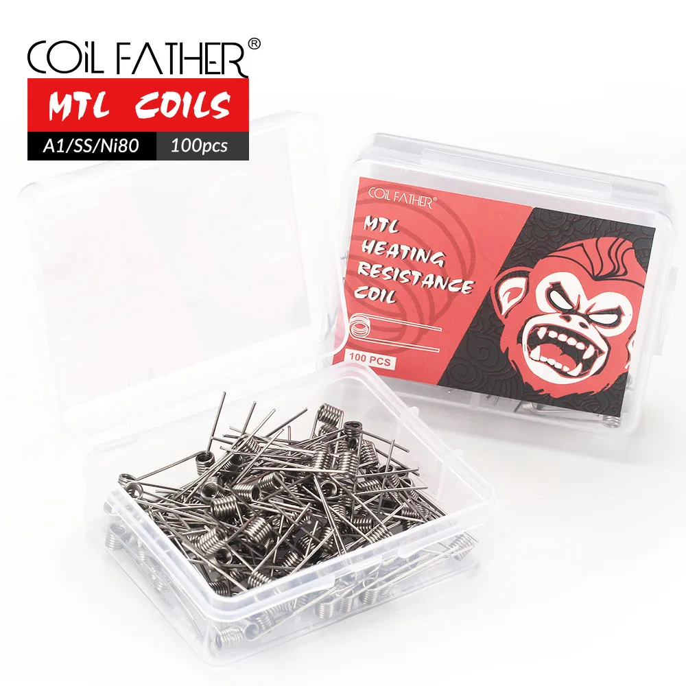 Готовый нагревательный элемент Coil Father 100 шт. MTL Ni80 A1 SS316 22 г 24 26 28 для электронной