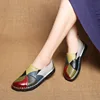 DONGNANFENG Women's Ladies Female Woman Mother Shoes Flats Genuine Leather Loafers Mixed Colorful Non Slip On Plus Size 35-42 ► Photo 3/6