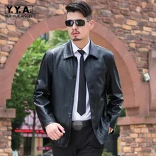 Модные мужские Куртки из искусственной кожи, пальто из искусственной кожи, кожаные куртки с отложным воротником, Мужская прямая мягкая черная одежда для мужчин