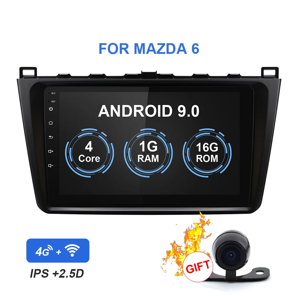 Автомобильный Радио мультимедийный плеер для Mazda 6 Gh 2008- 2Din Android 9,0 Авторадио gps навигация мазда 6 II Ультра магнитофон - Цвет: 1G RAM  16 ROM