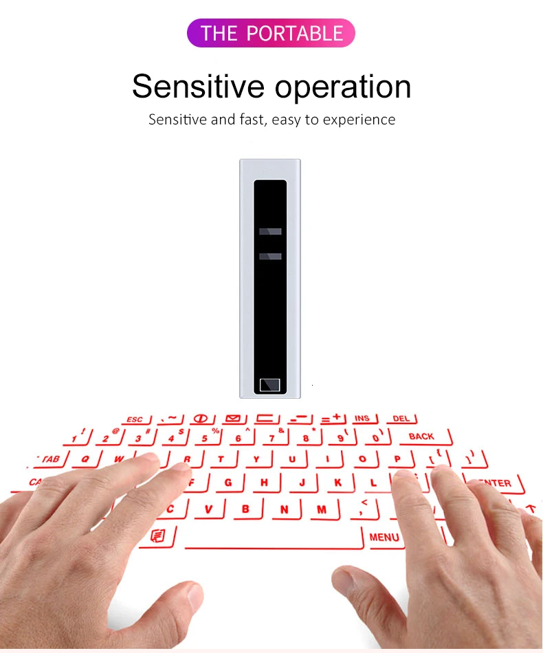 CHYI Виртуальная Беспроводная Bluetooth клавиатура Мини QWERTY лазерная проекционная клавиатура для Iphone Android смартфон Ipad планшетный компьютер