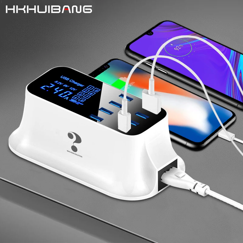 Cargador USB PD carga rápida QC 40 30 cargador LED carga rápida para iPhone 11 8 X XS Xiaomi estaci