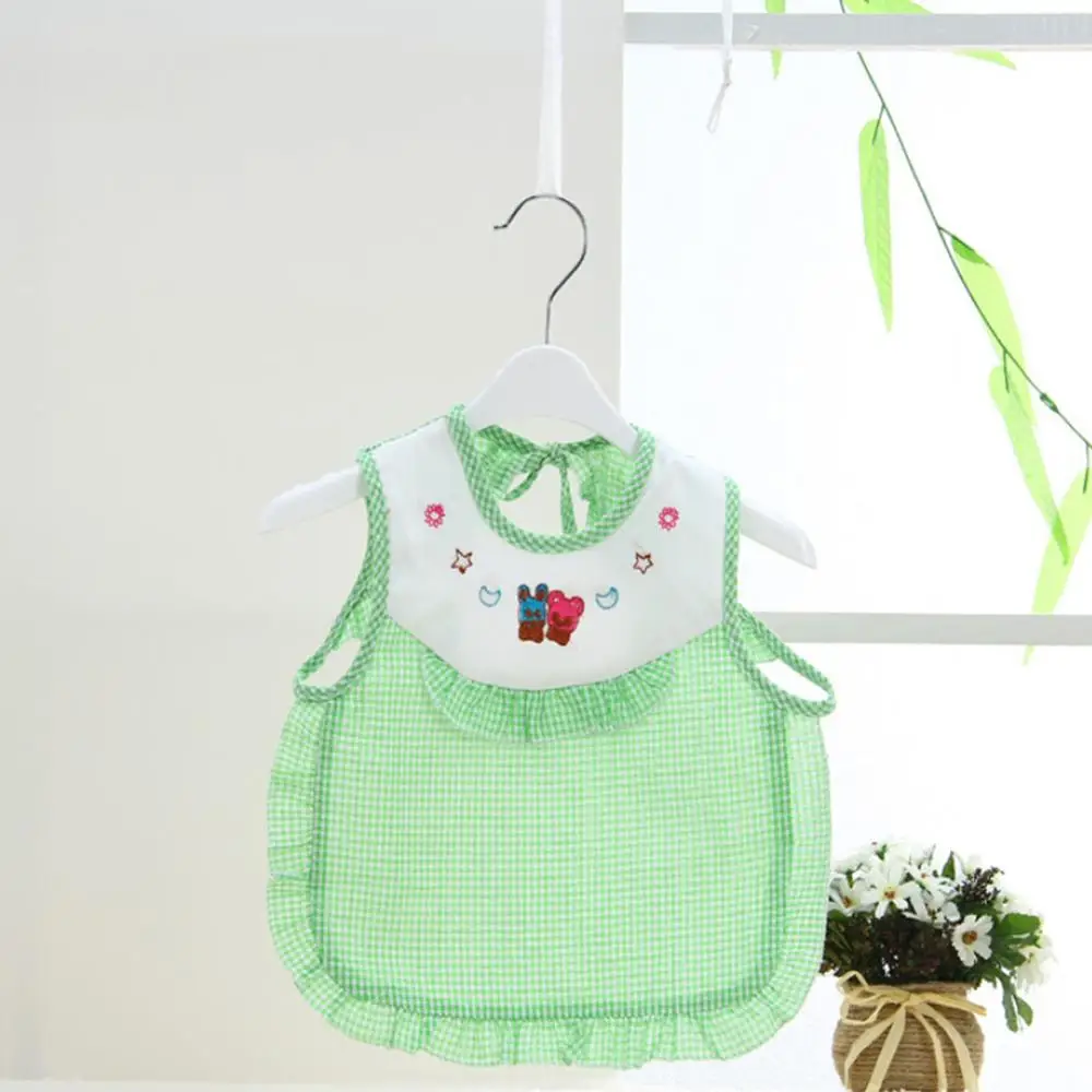 green Новое поступление, хлопковые Мультяшные детские нагрудники, Детский водонепроницаемый фартук, детская одежда для кормления, Слюнявчик с длинными рукавами, полотенце Babero - Цвет: green