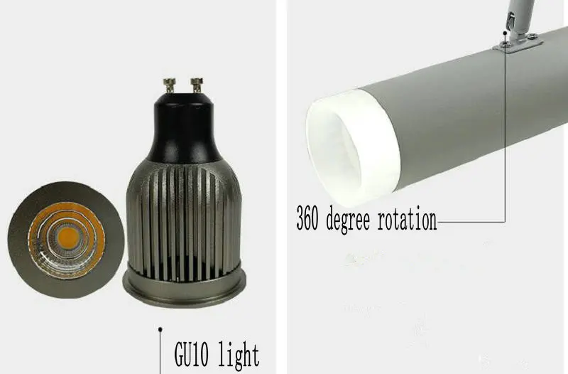 Светодиодный Трековый светильник 10 Вт GU10 трековая COB лампа освещения железнодорожных прожекторы Светодиодный s передвигаемый светильник Точечные светильники отражатели для магазина одежды