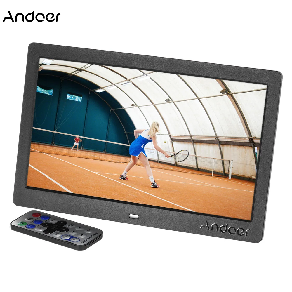 

Andoer 10" HD LCD Digital Photo Picture Frame 1024*600 Clock MP3 MP4 Video Player Remote Control Digital Photo Frame