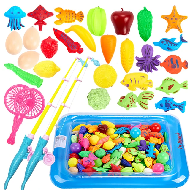 30Pcs Children Magnetic Fishing Toy Playing Water toys Fish Rod