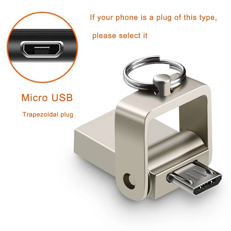 Двойной накопитель OTG Usb флэш-накопитель с типом C/Micro USB/USB 3,0 128 Гб 64 ГБ 32 ГБ 16 ГБ Флешка для телефона Android - Цвет: Micro USB