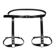 Дамы клуб панк готика ноги кольцо Регулируемый кожаный ремень