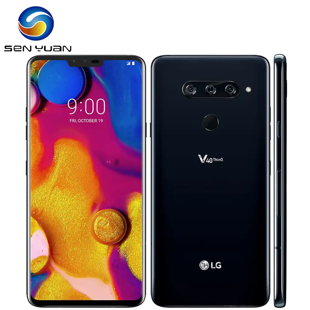 V405ebwオリジナルlg V40 Thinq 6 4 インチ 6 ギガバイトのram 64 ギガバイト 128 ギガバイトrom 16mpトリプルカメラlteシングルsim指紋ロック解除携帯電話 携帯電話 Aliexpress