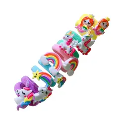 10Pcs/Set Children Cute Cartoon Flower Fruit Rubber Bands Girl Sweet Princess Elastic Hair Bands Scrunchies Kid Hair Accessories