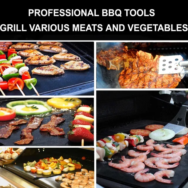 10 Darabok Nem Tapadós Grill Szőnyeg Sütő Szerszámok Főzési Grillező Lap Hőállóság Könnyen Tisztítható Konyhai - Image 6
