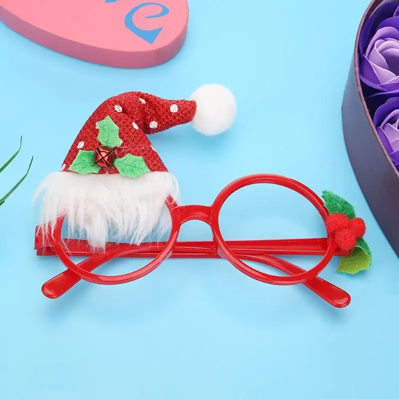 Материал для рождественской вечеринки, очки с оправой год украшения Xmas