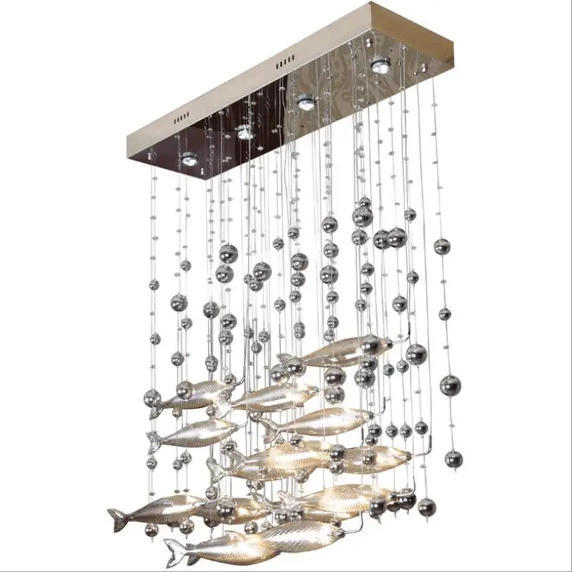 Креативная хрустальная люстра для ресторана гостиной столовой|fish chandelier|chandelier