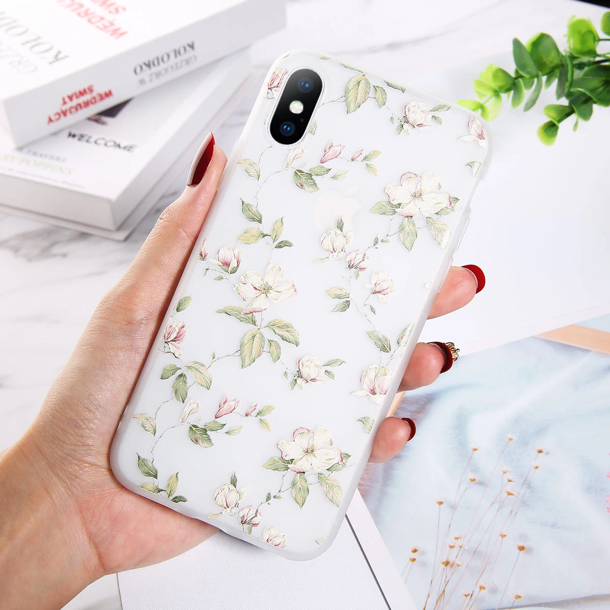 7626W Ottwn Цветы Чехол для телефона для iPhone 11 7 8 6 6s Plus X XR 11 Pro XS Макс 5 5S SE листья цветочный цветной, мягкий, из ТПУ силиконовый чехол - Цвет: 7626W