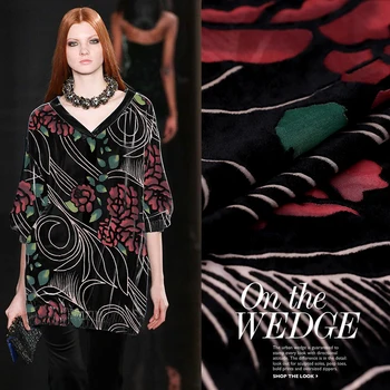 

1 metre burnt-out flower real velvet mulberry clothing dress silk fabric