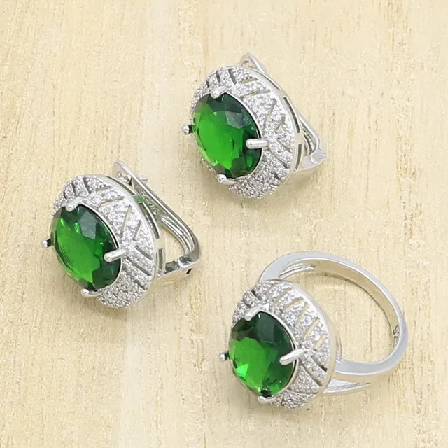 green Ring Earrings