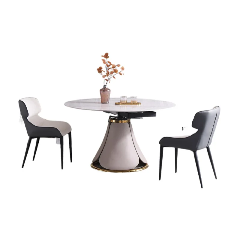 

Telescopic rotating household small square and round variable dining table