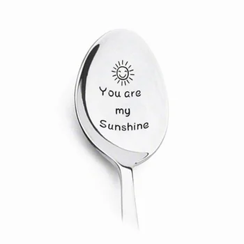 

2020 Valentines Day Gift Anniversary Gift For Boyfriend Stainless Steel Spoon Good Morning Handsome Beautiful Girlfriend Present