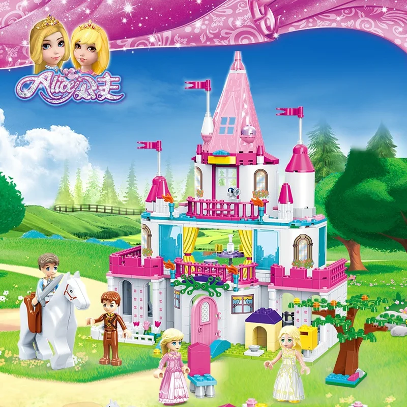 

New Music New Goood 9013 Gudi Sweetheart Castle Creative-ENLIGHTEN Small Particles Building Blocks Princess GIRL'S Toy