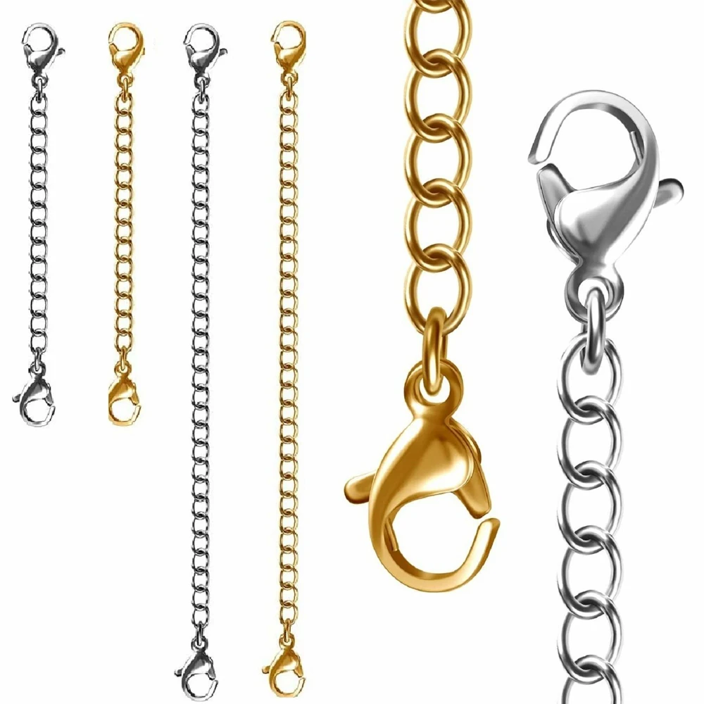 tobilleras 10 unidades Extensor de collar de oro rosa de 2,5 pulgadas cadena de extensión de cadena de metal con cierre de langosta para pulseras de joyería Beadthoven reemplazo 
