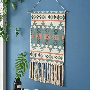 

Tassel Bohemian Macrame Woven Wall Hanging Handmade Knitting Tapestry Home Office Wall Decoration Tapestry Wall Hanging