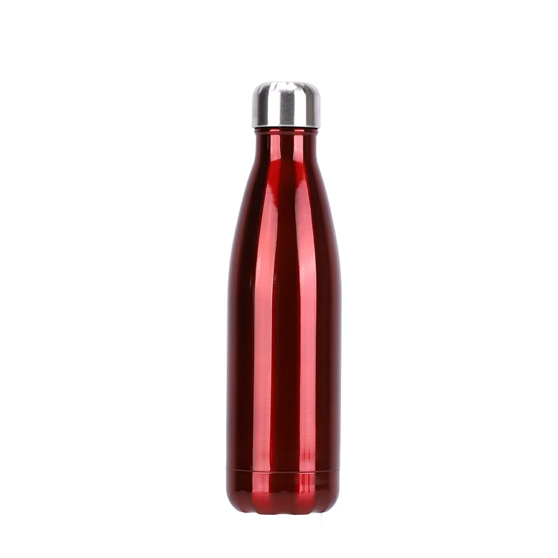 LIGHT RED Портативные вакуумные бутылки для воды с двойными стенками 500 мл, изолированные из нержавеющей стали, заказной лазерный логотип - Цвет: LIGHT RED